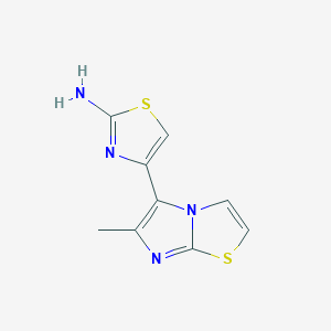 molecular formula C9H8N4S2 B2818113 4-(6-Methyl-imidazo[2,1-b]thiazol-5-yl)-thiazol-2-ylamine CAS No. 315703-75-4