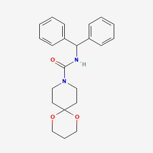 molecular formula C22H26N2O3 B2818210 N-benzhydryl-1,5-dioxa-9-azaspiro[5.5]undecane-9-carboxamide CAS No. 1351658-39-3