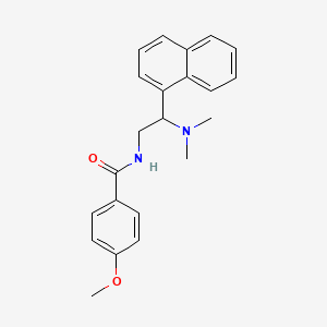 molecular formula C22H24N2O2 B2818233 N-(2-(dimethylamino)-2-(naphthalen-1-yl)ethyl)-4-methoxybenzamide CAS No. 942011-33-8