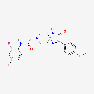 molecular formula C22H22F2N4O3 B2818240 N-(2,4-difluorophenyl)-2-[2-(4-methoxyphenyl)-3-oxo-1,4,8-triazaspiro[4.5]dec-1-en-8-yl]acetamide CAS No. 932530-13-7