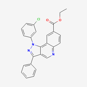 molecular formula C25H18ClN3O2 B2818252 ethyl 1-(3-chlorophenyl)-3-phenyl-1H-pyrazolo[4,3-c]quinoline-8-carboxylate CAS No. 901264-87-7
