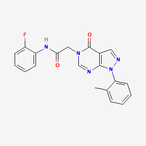 molecular formula C20H16FN5O2 B2818257 N-(2-fluorophenyl)-2-[1-(2-methylphenyl)-4-oxo-1H,4H,5H-pyrazolo[3,4-d]pyrimidin-5-yl]acetamide CAS No. 895009-67-3