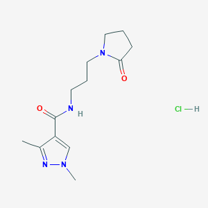 1,3-dimethyl-N-(3-(2-oxopyrrolidin-1-yl)propyl)-1H-pyrazole-4-carboxamide hydrochloride