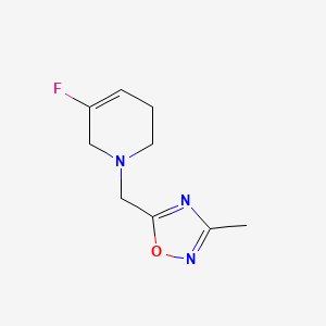 molecular formula C9H12FN3O B2818262 5-Fluoro-1-[(3-methyl-1,2,4-oxadiazol-5-yl)methyl]-1,2,3,6-tetrahydropyridine CAS No. 2093586-65-1