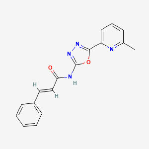 molecular formula C17H14N4O2 B2818263 N-(5-(6-methylpyridin-2-yl)-1,3,4-oxadiazol-2-yl)cinnamamide CAS No. 1396892-69-5