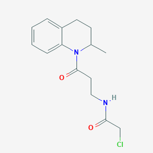 molecular formula C15H19ClN2O2 B2818293 2-Chloro-N-[3-(2-methyl-3,4-dihydro-2H-quinolin-1-yl)-3-oxopropyl]acetamide CAS No. 2411317-66-1