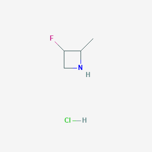 molecular formula C4H9ClFN B2818298 3-Fluoro-2-methylazetidine hydrochloride CAS No. 1638771-97-7
