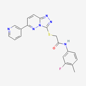 molecular formula C19H15FN6OS B2818354 N-(3-fluoro-4-methylphenyl)-2-{[6-(pyridin-3-yl)-[1,2,4]triazolo[4,3-b]pyridazin-3-yl]sulfanyl}acetamide CAS No. 891109-80-1
