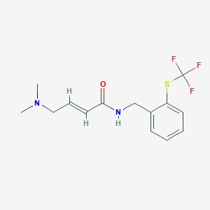 (E)-4-(Dimethylamino)-N-[[2-(trifluoromethylsulfanyl)phenyl]methyl]but-2-enamide