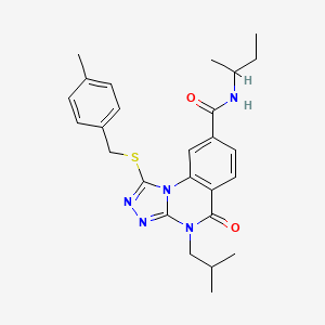 molecular formula C26H31N5O2S B2818366 N-(butan-2-yl)-1-{[(4-methylphenyl)methyl]sulfanyl}-4-(2-methylpropyl)-5-oxo-4H,5H-[1,2,4]triazolo[4,3-a]quinazoline-8-carboxamide CAS No. 1114653-74-5