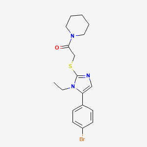 2-((5-(4-bromophenyl)-1-ethyl-1H-imidazol-2-yl)thio)-1-(piperidin-1-yl)ethanone