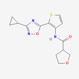 N-(2-(3-cyclopropyl-1,2,4-oxadiazol-5-yl)thiophen-3-yl)tetrahydrofuran-3-carboxamide