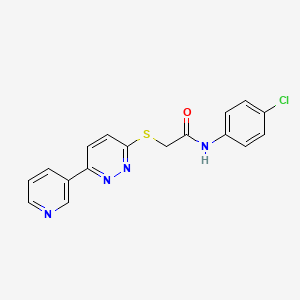 molecular formula C17H13ClN4OS B2818387 N-(4-chlorophenyl)-2-{[6-(pyridin-3-yl)pyridazin-3-yl]sulfanyl}acetamide CAS No. 872987-94-5