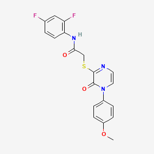 molecular formula C19H15F2N3O3S B2818394 N-(2,4-difluorophenyl)-2-{[4-(4-methoxyphenyl)-3-oxo-3,4-dihydropyrazin-2-yl]sulfanyl}acetamide CAS No. 899724-51-7