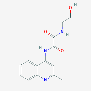 molecular formula C14H15N3O3 B2818406 N1-(2-hydroxyethyl)-N2-(2-methylquinolin-4-yl)oxalamide CAS No. 941999-25-3