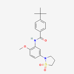 molecular formula C21H26N2O4S B2818459 4-tert-butyl-N-[5-(1,1-dioxo-1lambda6,2-thiazolidin-2-yl)-2-methoxyphenyl]benzamide CAS No. 1005297-14-2