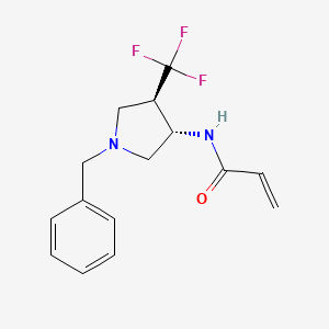 molecular formula C15H17F3N2O B2818460 N-[(3S,4R)-1-Benzyl-4-(trifluoromethyl)pyrrolidin-3-yl]prop-2-enamide CAS No. 2361657-06-7