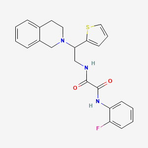 molecular formula C23H22FN3O2S B2818490 N'-(2-fluorophenyl)-N-[2-(1,2,3,4-tetrahydroisoquinolin-2-yl)-2-(thiophen-2-yl)ethyl]ethanediamide CAS No. 898424-74-3
