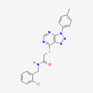 molecular formula C20H17ClN6OS B2818536 N-[(2-chlorophenyl)methyl]-2-{[3-(4-methylphenyl)-3H-[1,2,3]triazolo[4,5-d]pyrimidin-7-yl]sulfanyl}acetamide CAS No. 863459-64-7