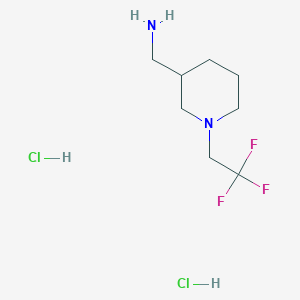 molecular formula C8H17Cl2F3N2 B2818542 [1-(2,2,2-Trifluoroethyl)piperidin-3-yl]methanamine dihydrochloride CAS No. 1820648-49-4