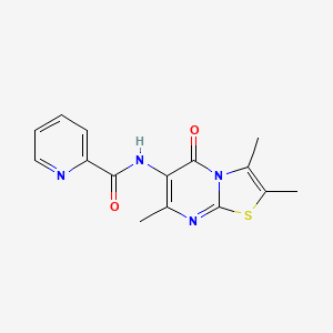 molecular formula C15H14N4O2S B2818591 N-(2,3,7-trimethyl-5-oxo-5H-thiazolo[3,2-a]pyrimidin-6-yl)picolinamide CAS No. 1020980-30-6