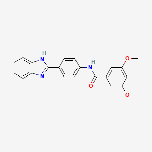 molecular formula C22H19N3O3 B2818592 N-[4-(1H-1,3-BENZODIAZOL-2-YL)PHENYL]-3,5-DIMETHOXYBENZAMIDE 