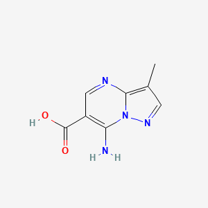 molecular formula C8H8N4O2 B2818593 7-Amino-3-methylpyrazolo[1,5-a]pyrimidine-6-carboxylic acid CAS No. 89977-62-8