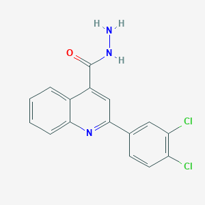molecular formula C16H11Cl2N3O B2818643 2-(3,4-Dichlorophenyl)quinoline-4-carbohydrazide CAS No. 681443-85-6