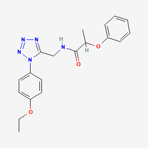 molecular formula C19H21N5O3 B2818650 N-{[1-(4-ethoxyphenyl)-1H-1,2,3,4-tetrazol-5-yl]methyl}-2-phenoxypropanamide CAS No. 1005292-33-0