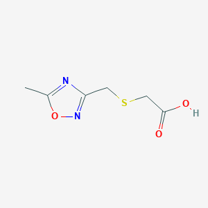 molecular formula C6H8N2O3S B2818672 2-{[(5-Methyl-1,2,4-oxadiazol-3-yl)methyl]sulfanyl}acetic acid CAS No. 923255-50-9