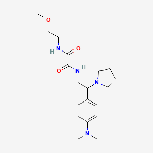 molecular formula C19H30N4O3 B2818683 N'-{2-[4-(dimethylamino)phenyl]-2-(pyrrolidin-1-yl)ethyl}-N-(2-methoxyethyl)ethanediamide CAS No. 941887-23-6