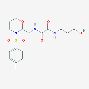 molecular formula C17H25N3O6S B2818747 N1-(3-hydroxypropyl)-N2-((3-tosyl-1,3-oxazinan-2-yl)methyl)oxalamide CAS No. 872862-67-4