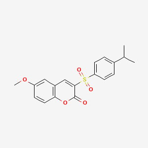 molecular formula C19H18O5S B2818773 6-methoxy-3-[4-(propan-2-yl)benzenesulfonyl]-2H-chromen-2-one CAS No. 865656-41-3