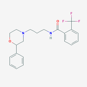molecular formula C21H23F3N2O2 B2818778 N-[3-(2-phenylmorpholin-4-yl)propyl]-2-(trifluoromethyl)benzamide CAS No. 953915-09-8