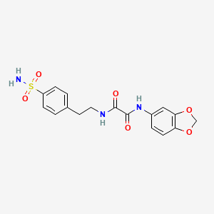 molecular formula C17H17N3O6S B2818812 N1-(benzo[d][1,3]dioxol-5-yl)-N2-(4-sulfamoylphenethyl)oxalamide CAS No. 900000-87-5