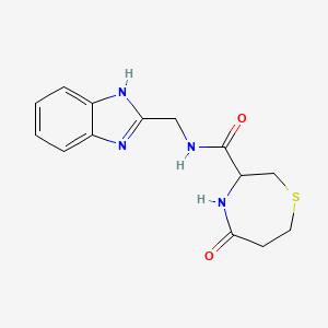 molecular formula C14H16N4O2S B2818814 N-((1H-benzo[d]imidazol-2-yl)methyl)-5-oxo-1,4-thiazepane-3-carboxamide CAS No. 1396557-51-9