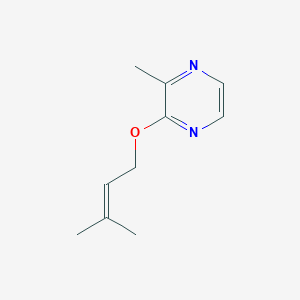 molecular formula C10H14N2O B2818841 2-Methyl-3-[(3-methylbut-2-en-1-yl)oxy]pyrazine CAS No. 2380170-89-6