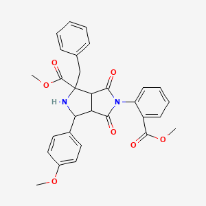 molecular formula C30H28N2O7 B2818883 Methyl 1-benzyl-5-[2-(methoxycarbonyl)phenyl]-3-(4-methoxyphenyl)-4,6-dioxooctahydropyrrolo[3,4-c]pyrrole-1-carboxylate CAS No. 318239-73-5