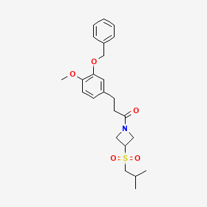 molecular formula C24H31NO5S B2818887 3-(3-(Benzyloxy)-4-methoxyphenyl)-1-(3-(isobutylsulfonyl)azetidin-1-yl)propan-1-one CAS No. 1797276-78-8