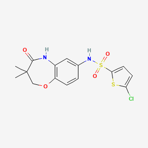 molecular formula C15H15ClN2O4S2 B2818903 5-chloro-N-(3,3-dimethyl-4-oxo-2,3,4,5-tetrahydrobenzo[b][1,4]oxazepin-7-yl)thiophene-2-sulfonamide CAS No. 921916-06-5