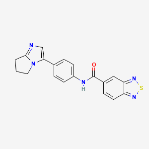 molecular formula C19H15N5OS B2818911 N-(4-(6,7-dihydro-5H-pyrrolo[1,2-a]imidazol-3-yl)phenyl)benzo[c][1,2,5]thiadiazole-5-carboxamide CAS No. 1421500-42-6
