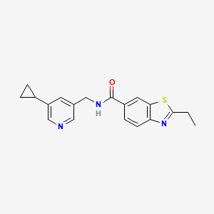 molecular formula C19H19N3OS B2818924 N-[(5-cyclopropylpyridin-3-yl)methyl]-2-ethyl-1,3-benzothiazole-6-carboxamide CAS No. 2034569-50-9