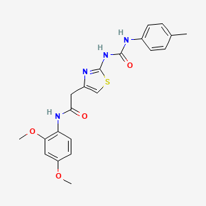 molecular formula C21H22N4O4S B2818932 N-(2,4-dimethoxyphenyl)-2-(2-(3-(p-tolyl)ureido)thiazol-4-yl)acetamide CAS No. 921481-74-5