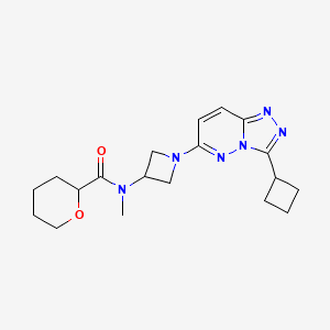 molecular formula C19H26N6O2 B2818947 N-(1-{3-cyclobutyl-[1,2,4]triazolo[4,3-b]pyridazin-6-yl}azetidin-3-yl)-N-methyloxane-2-carboxamide CAS No. 2320174-67-0