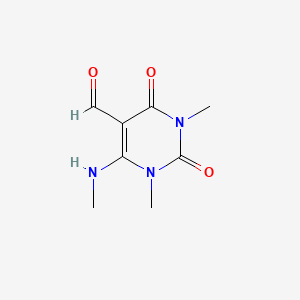 molecular formula C8H11N3O3 B2818956 1,3-Dimethyl-6-(methylamino)-2,4-dioxo-1,2,3,4-tetrahydropyrimidine-5-carbaldehyde CAS No. 89549-92-8
