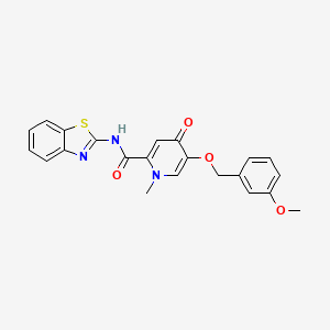 molecular formula C22H19N3O4S B2818965 N-(1,3-benzothiazol-2-yl)-5-[(3-methoxyphenyl)methoxy]-1-methyl-4-oxo-1,4-dihydropyridine-2-carboxamide CAS No. 1021250-02-1