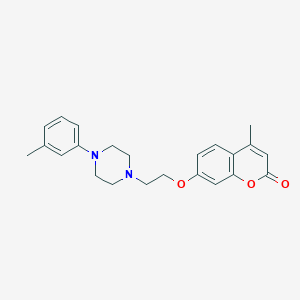 molecular formula C23H26N2O3 B281897 4-methyl-7-{2-[4-(3-methylphenyl)-1-piperazinyl]ethoxy}-2H-chromen-2-one 