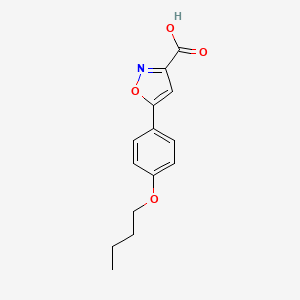 molecular formula C14H15NO4 B2818971 5-(4-Butoxyphenyl)-1,2-oxazole-3-carboxylic acid CAS No. 33282-20-1