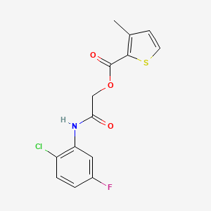 molecular formula C14H11ClFNO3S B2818976 2-((2-Chloro-5-fluorophenyl)amino)-2-oxoethyl 3-methylthiophene-2-carboxylate CAS No. 1241982-51-3