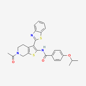 B2818983 N-(6-acetyl-3-(benzo[d]thiazol-2-yl)-4,5,6,7-tetrahydrothieno[2,3-c]pyridin-2-yl)-4-isopropoxybenzamide CAS No. 864859-87-0